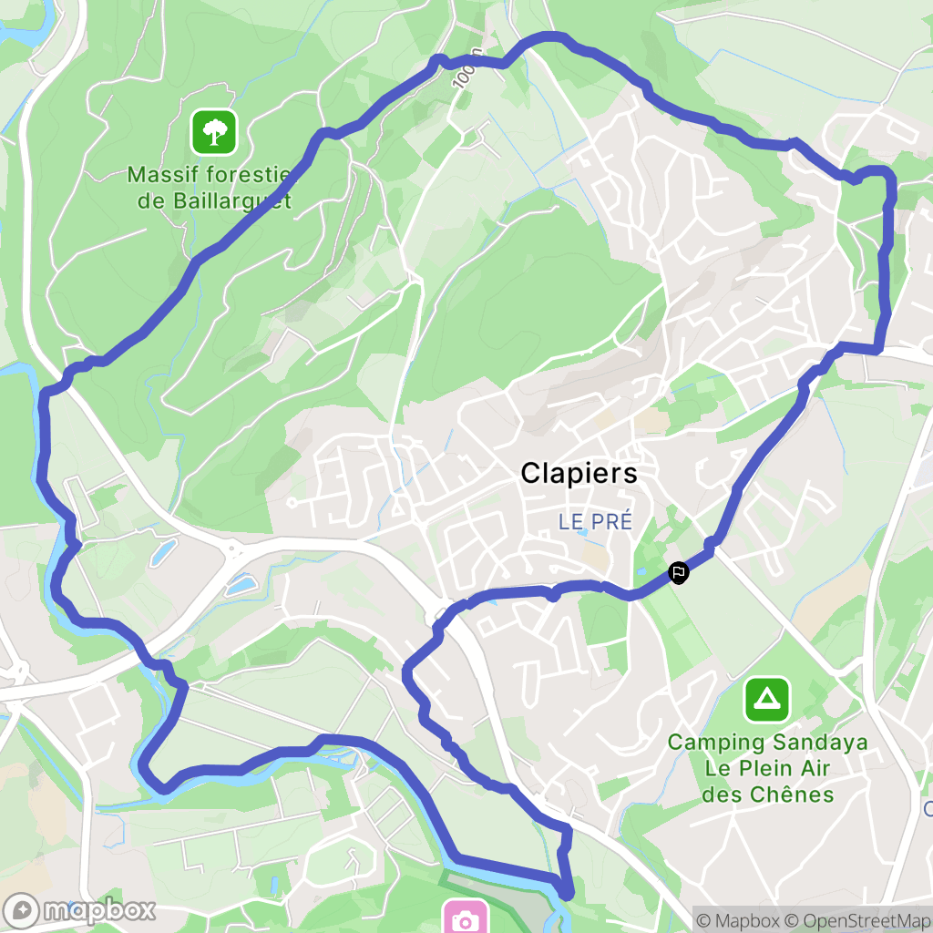 Clapiers : carte du parcours de randonnée - France