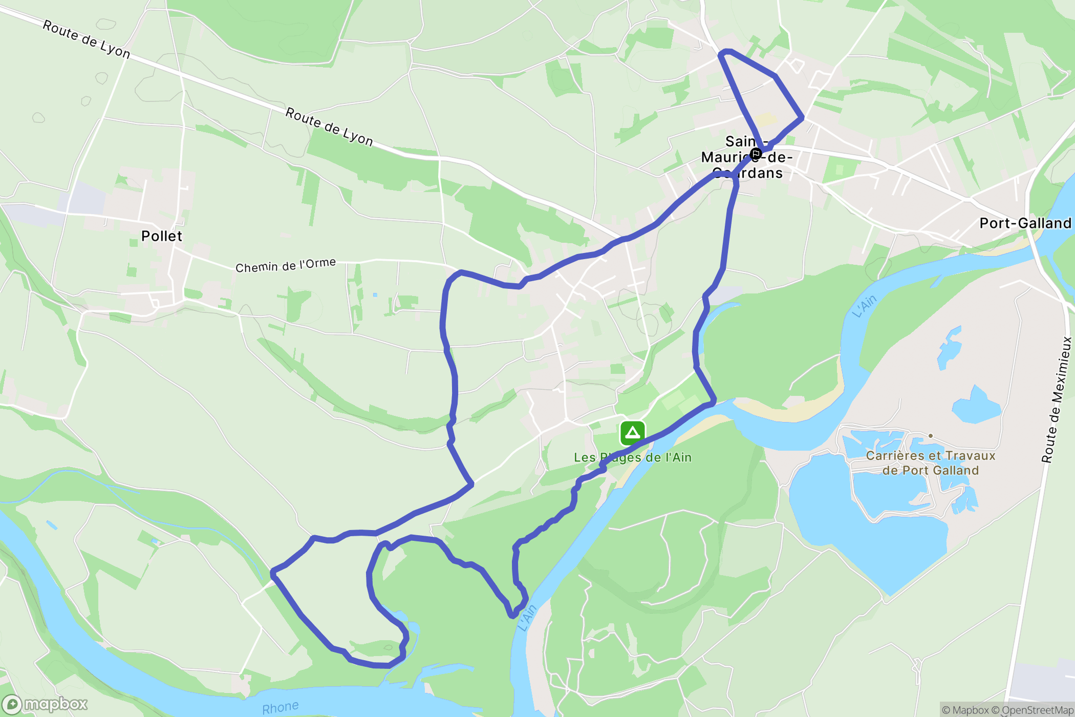 Saint-Maurice-de-Gourdans : carte du parcours de randonnée - France