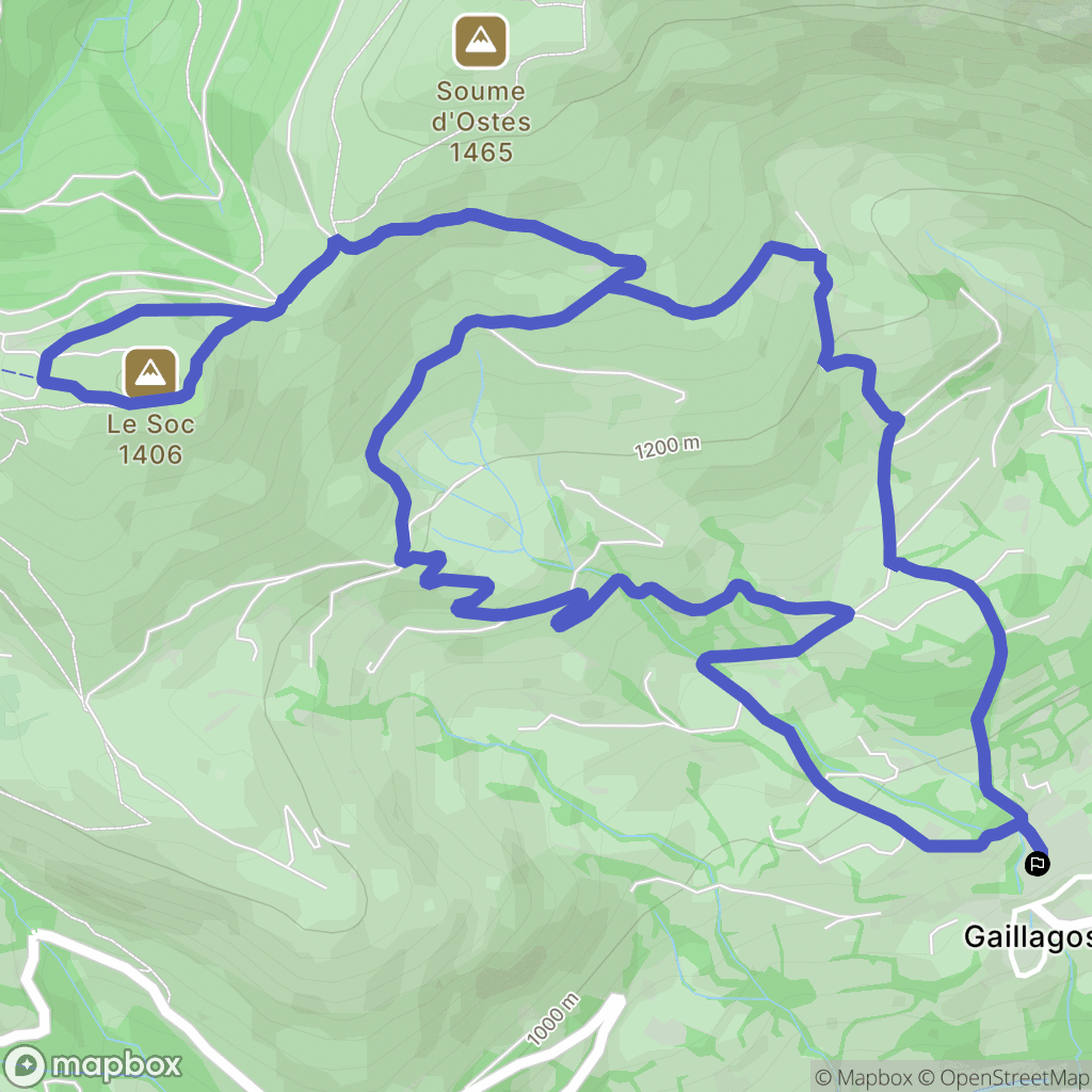 Gaillagos : carte du parcours de randonnée - France