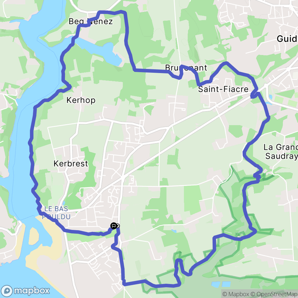 Guidel : carte du parcours de randonnée - France