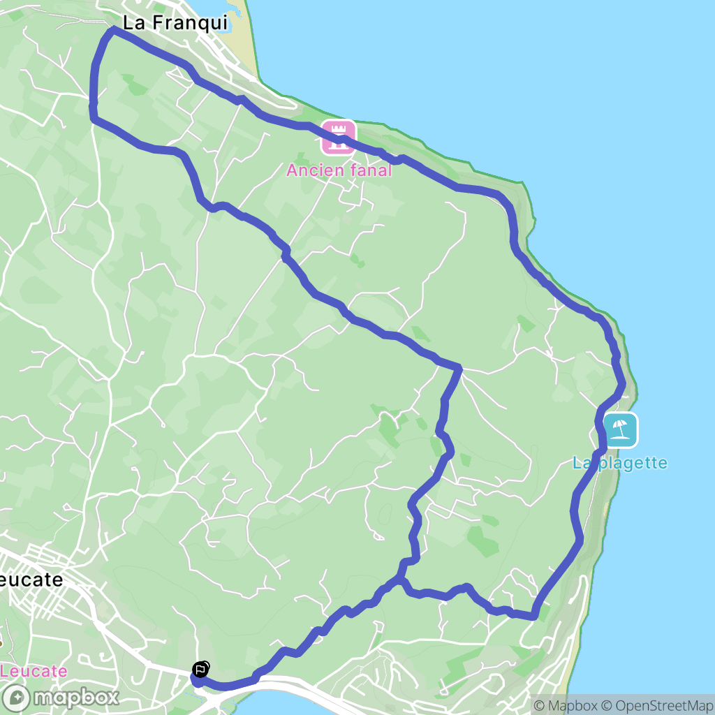 Leucate : carte du parcours de randonnée - France