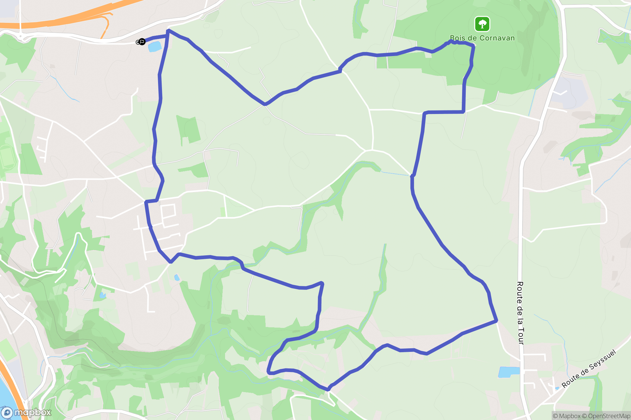 Communay : carte du parcours de randonnée - France