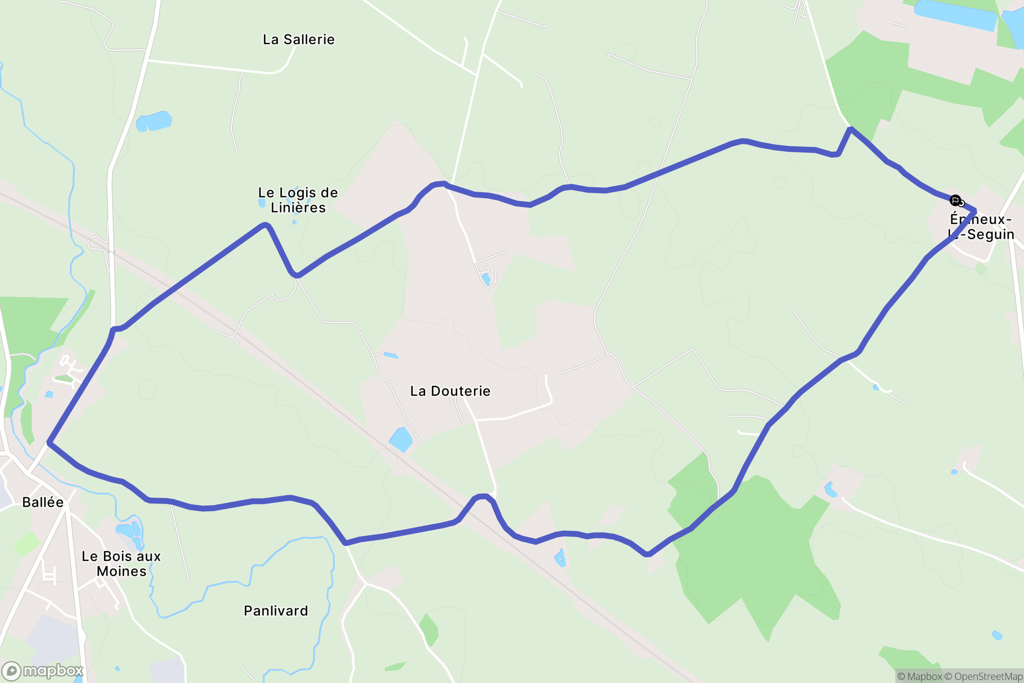 Val-du-Maine : carte du parcours de randonnée - France