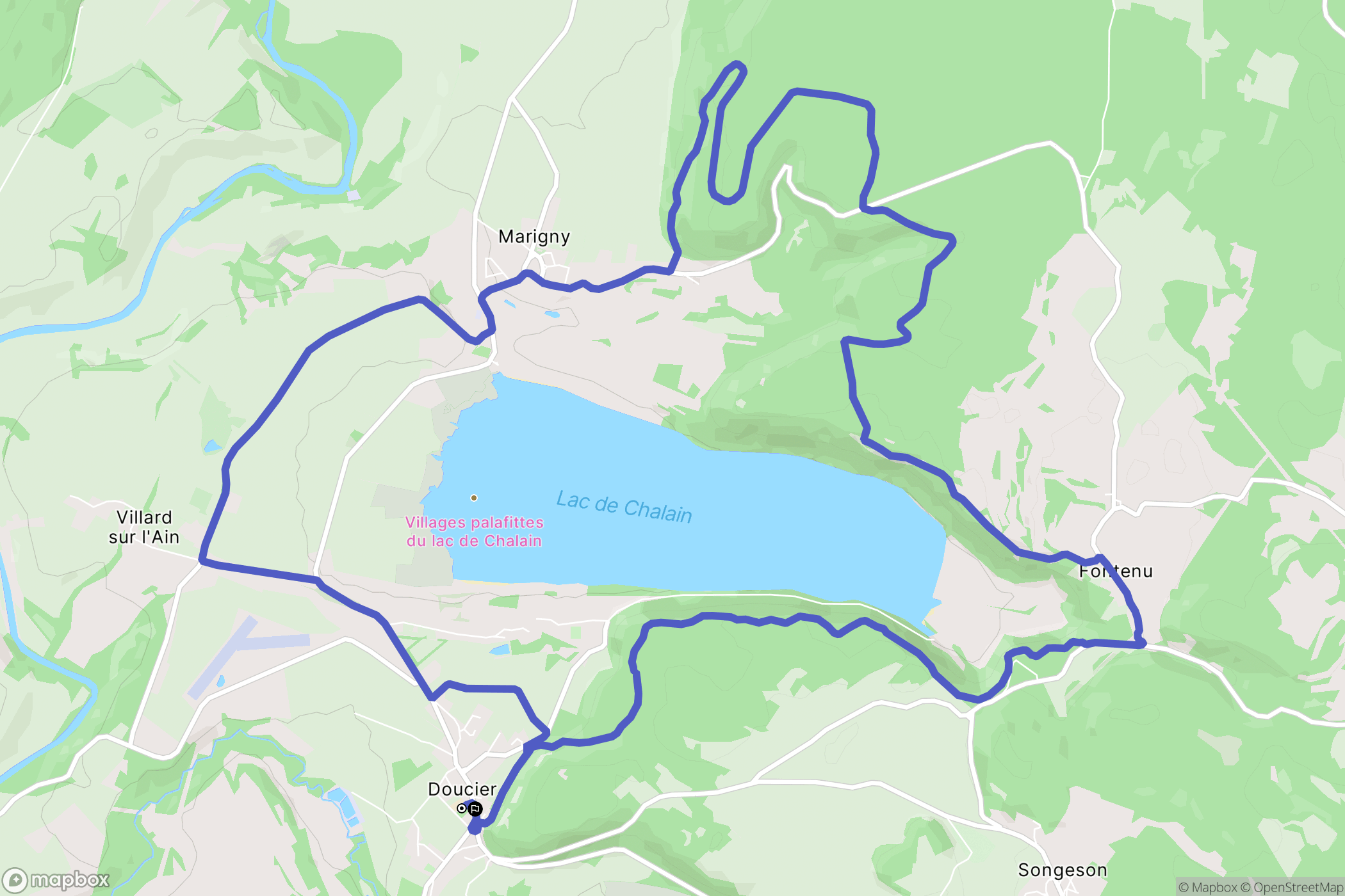 Doucier : carte du parcours de randonnée - France