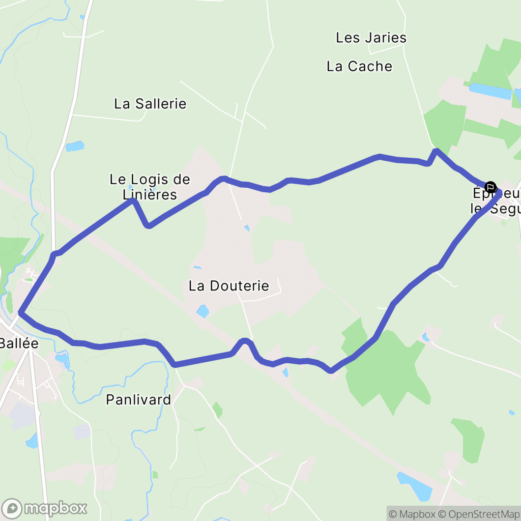 Val-du-Maine : carte du parcours de randonnée - France