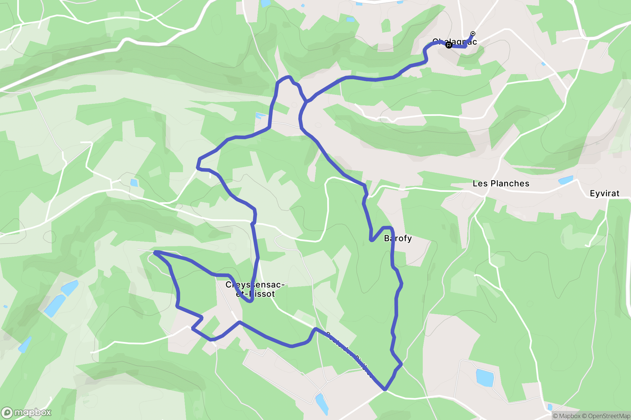 Chalagnac : carte du parcours de randonnée - France
