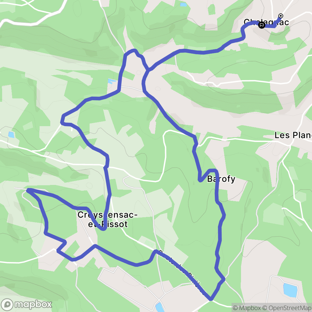 Chalagnac : carte du parcours de randonnée - France