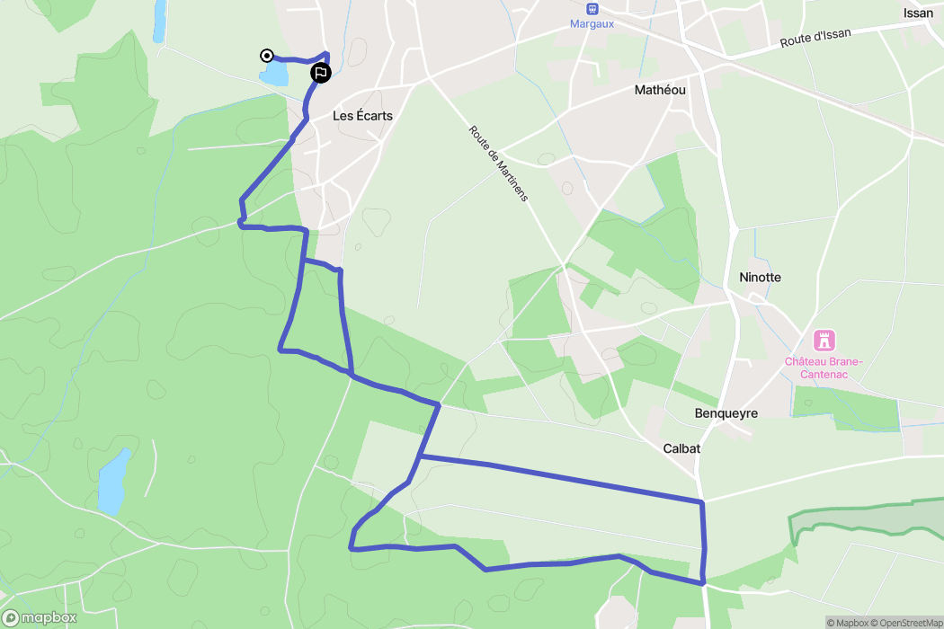 Soussans : carte du parcours de randonnée - France