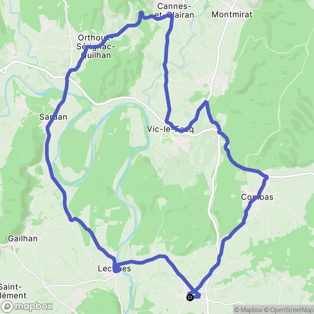 Fontanes : carte du parcours de randonnée - France