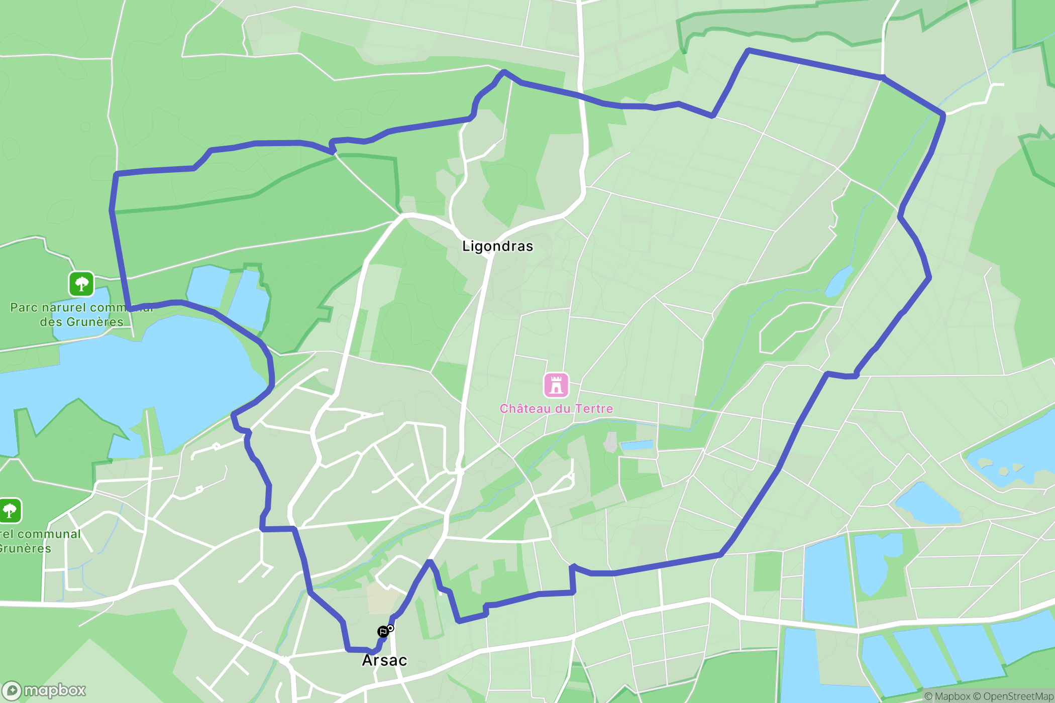 Arsac : carte du parcours de randonnée - France