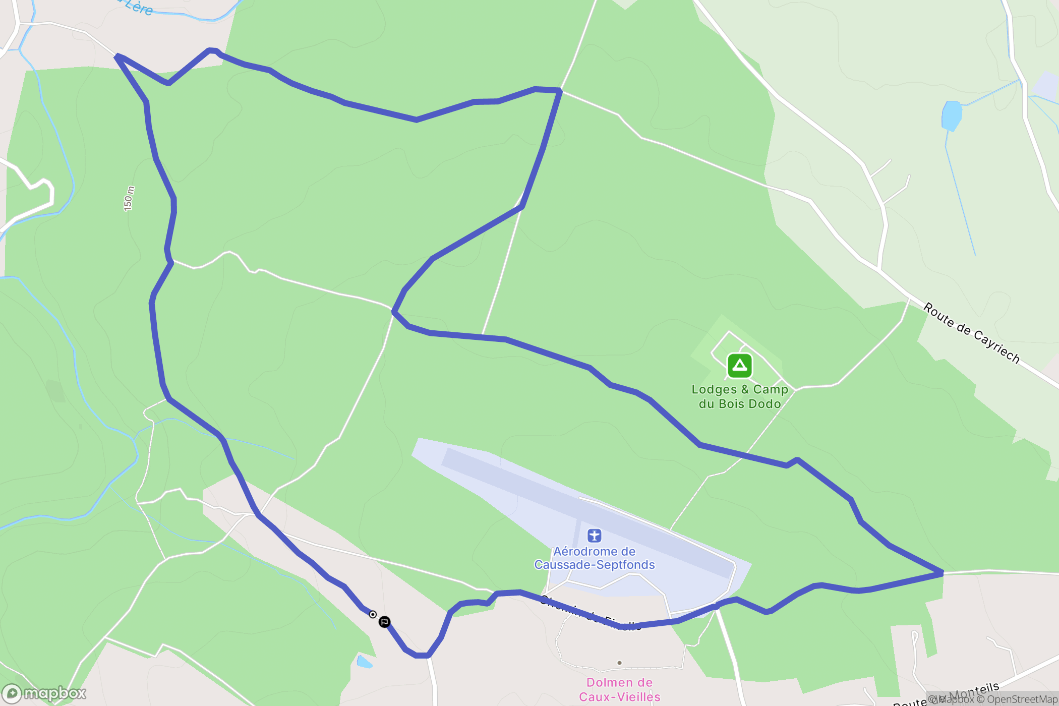 Septfonds : carte du parcours de randonnée - France