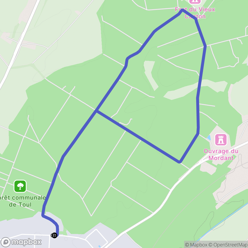 Toul : carte du parcours de randonnée - France