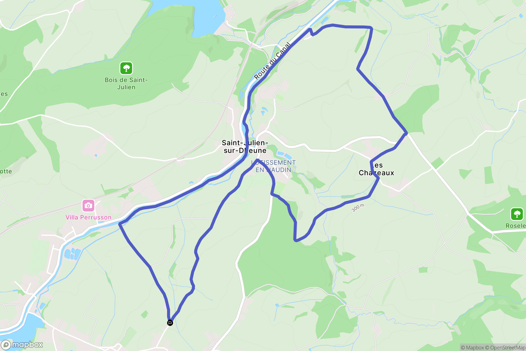 Écuisses : carte du parcours de randonnée - France