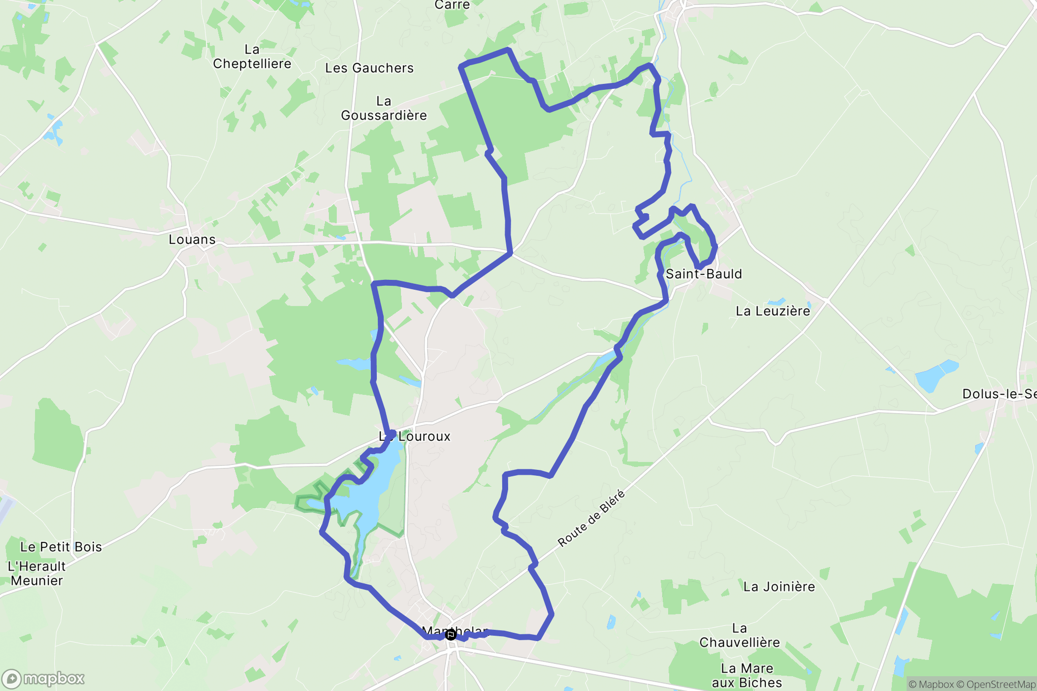 Manthelan : carte du parcours de randonnée - France
