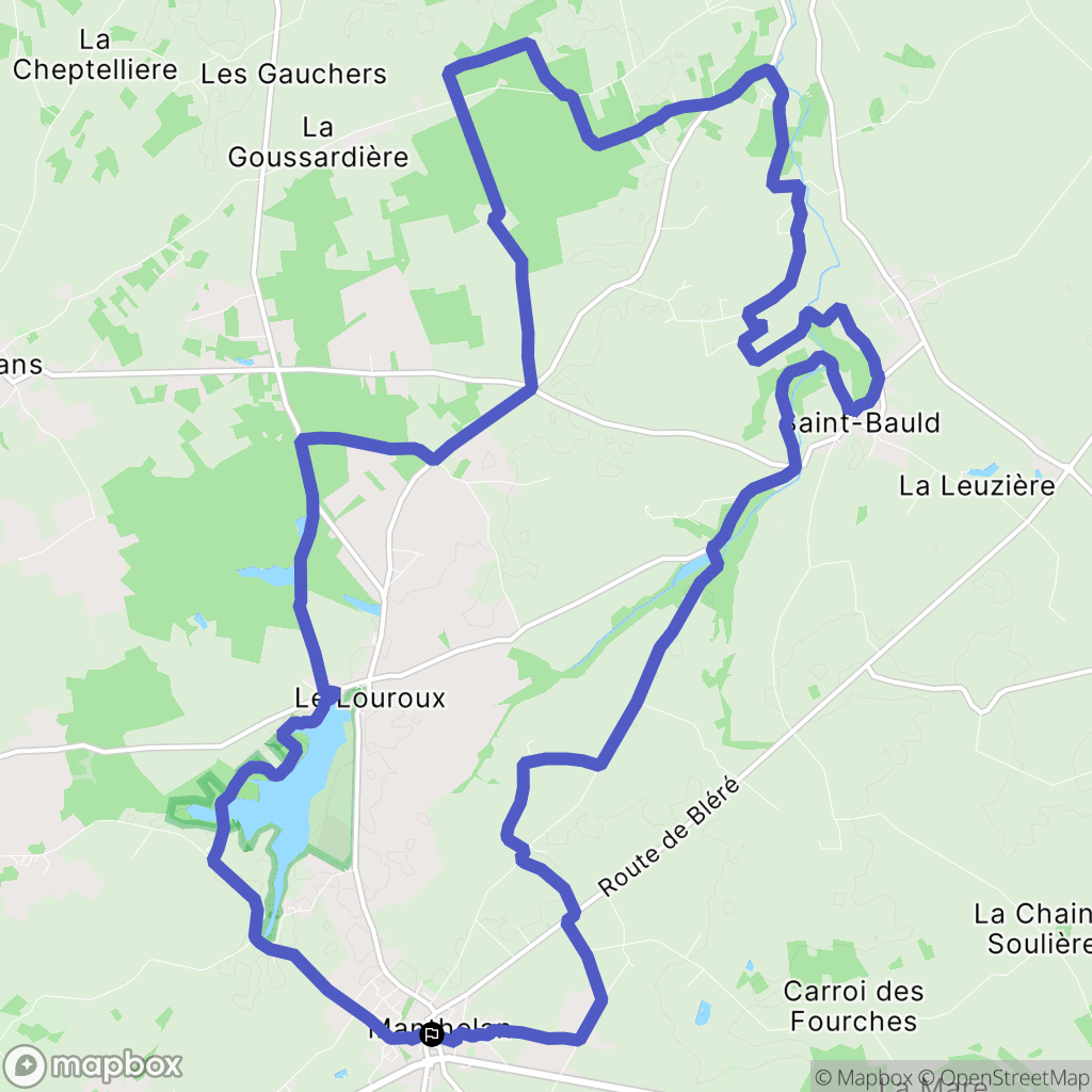 Manthelan : carte du parcours de randonnée - France