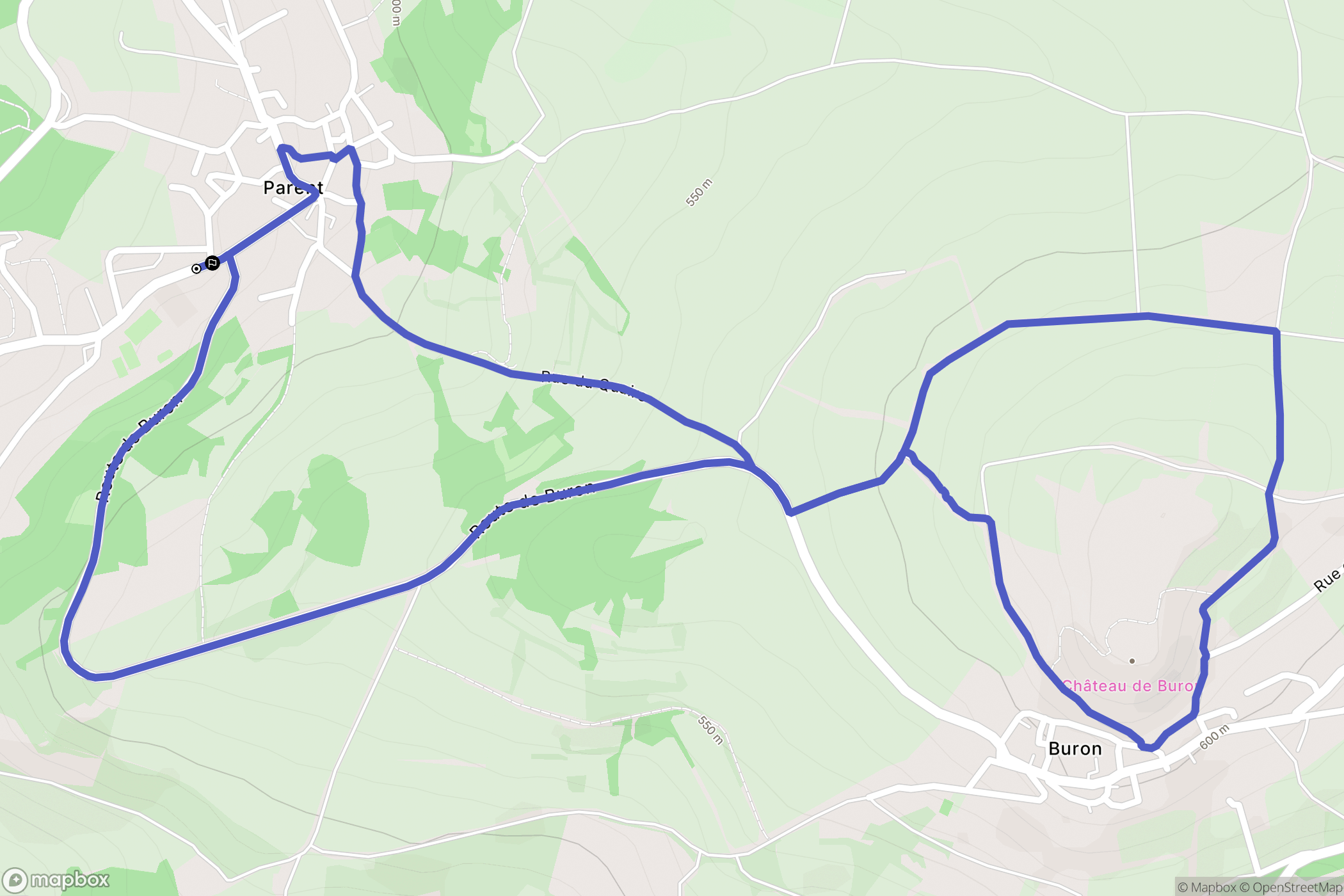 Parent : carte du parcours de randonnée - France