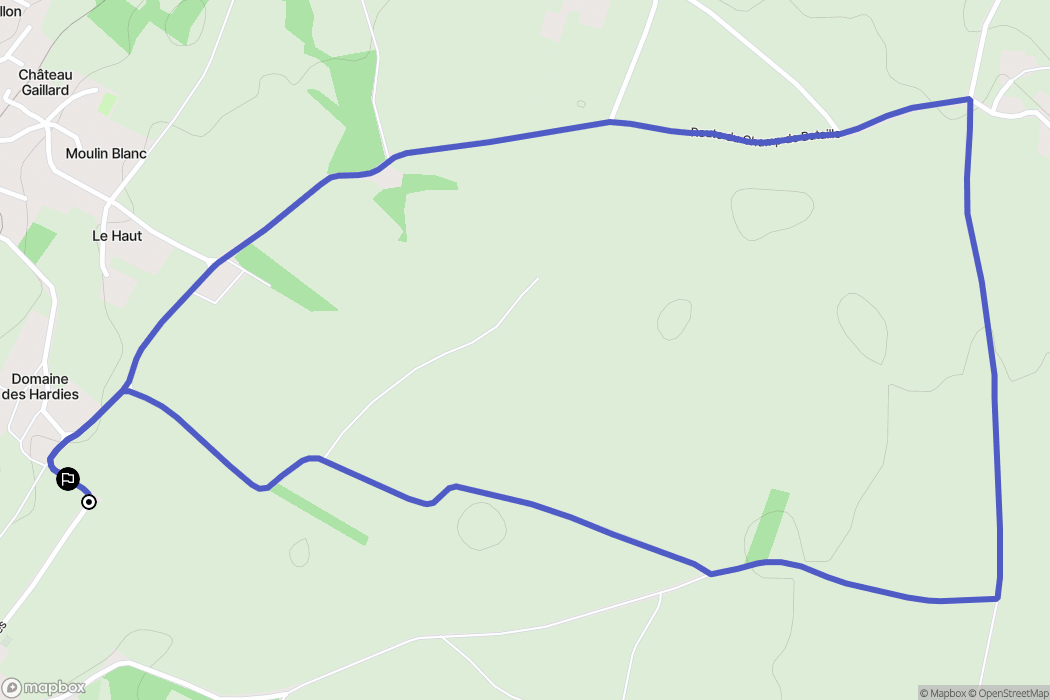 Genouilleux : carte du parcours de randonnée - France