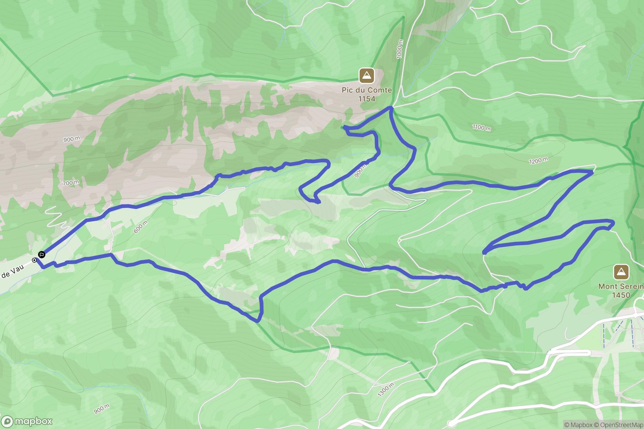 Beaumont-du-Ventoux : carte du parcours de randonnée - France