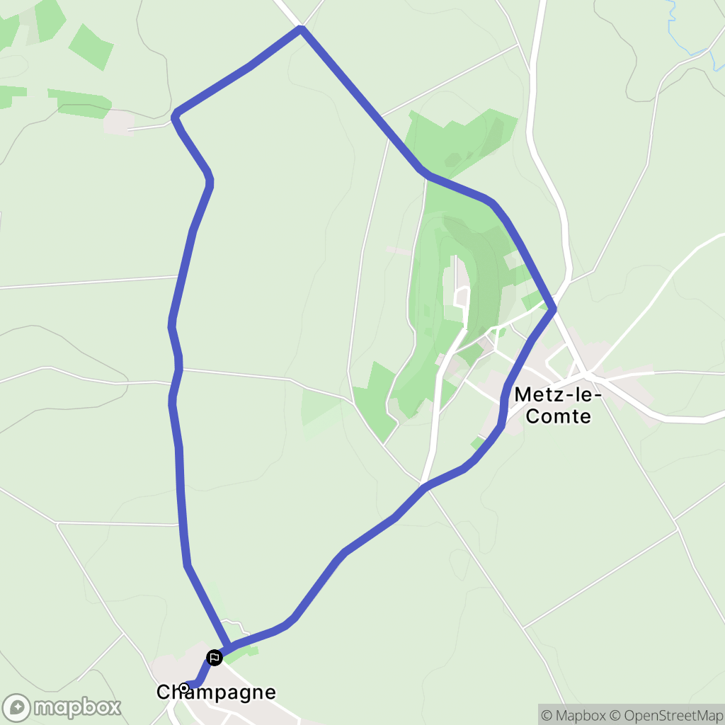 Metz-le-Comte : carte du parcours de randonnée - France