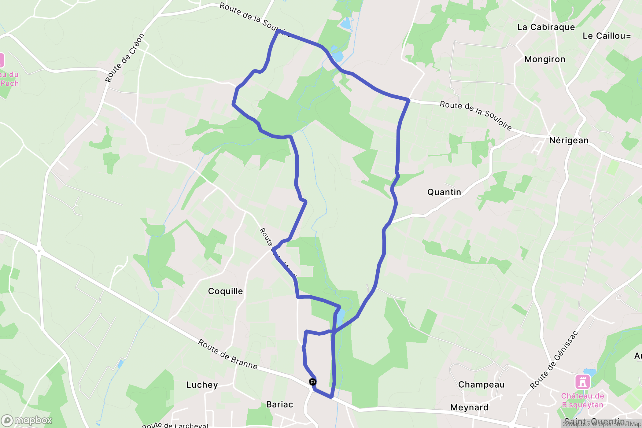 Baron : carte du parcours de randonnée - France