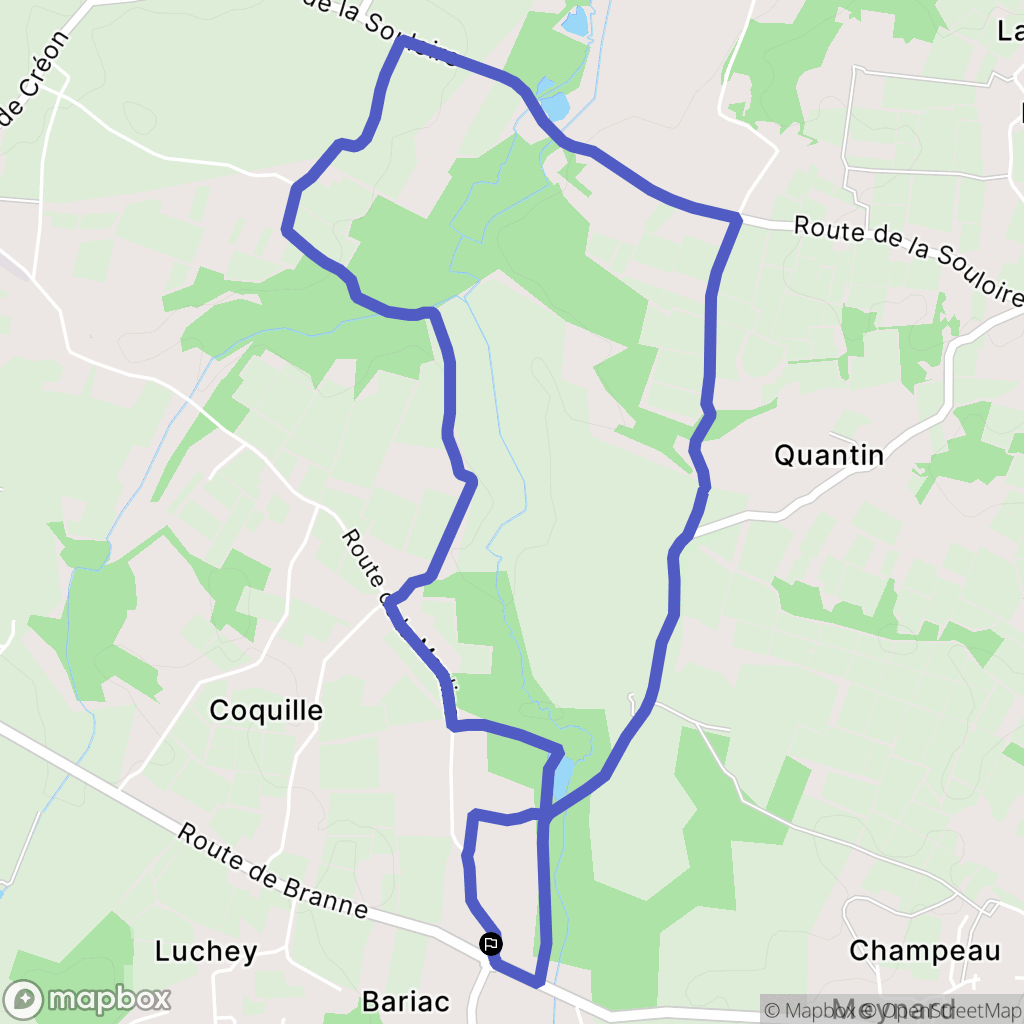 Baron : carte du parcours de randonnée - France