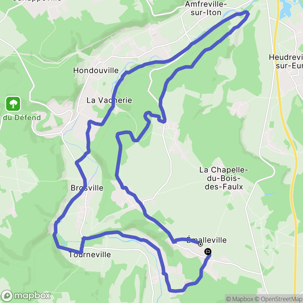 Émalleville : carte du parcours de randonnée - France
