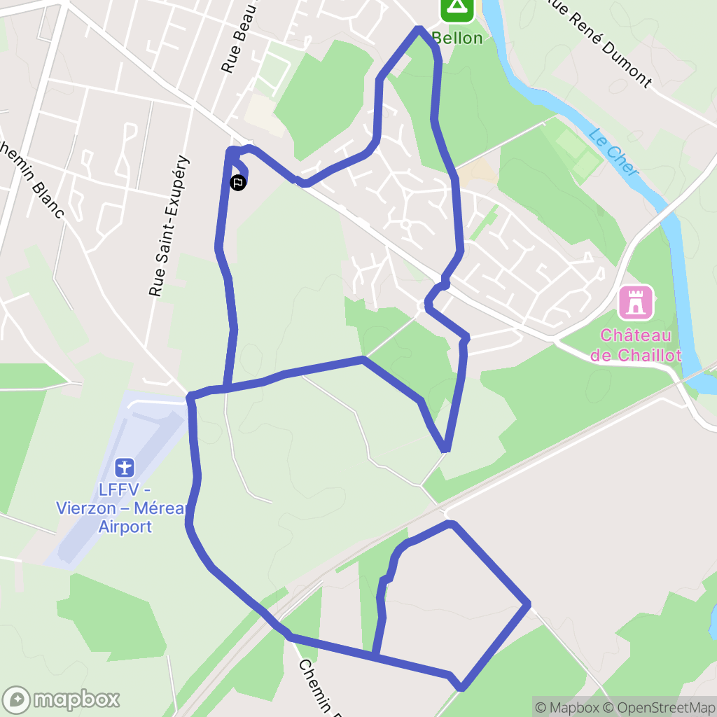Vierzon : carte du parcours de randonnée - France