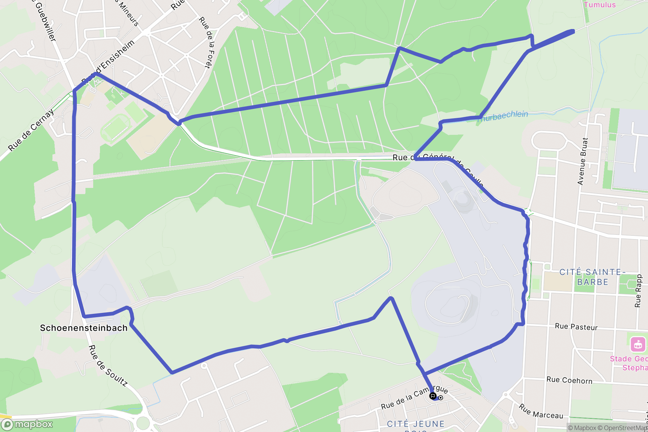 Wittenheim : carte du parcours de randonnée - France
