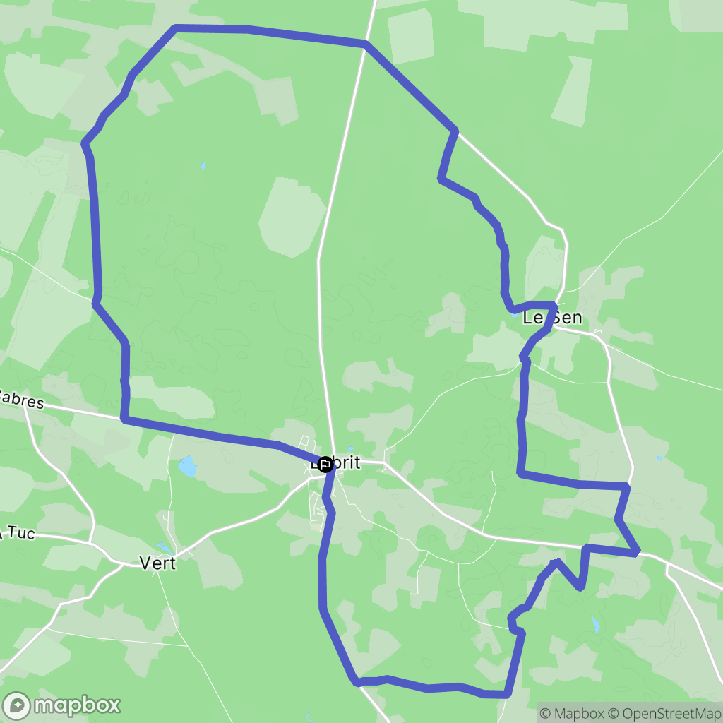 Labrit : carte du parcours de randonnée - France