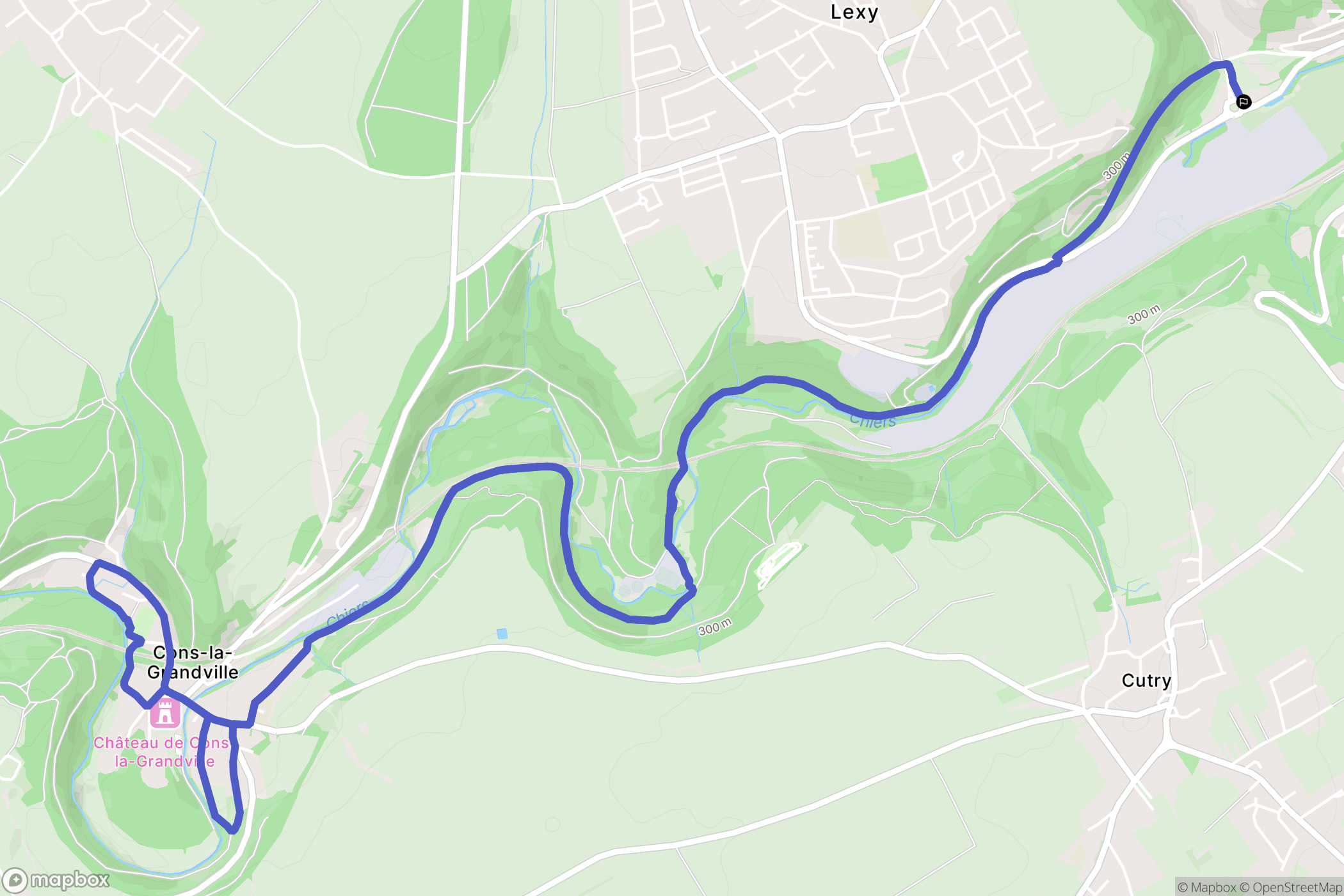 Réhon : carte du parcours de randonnée - France