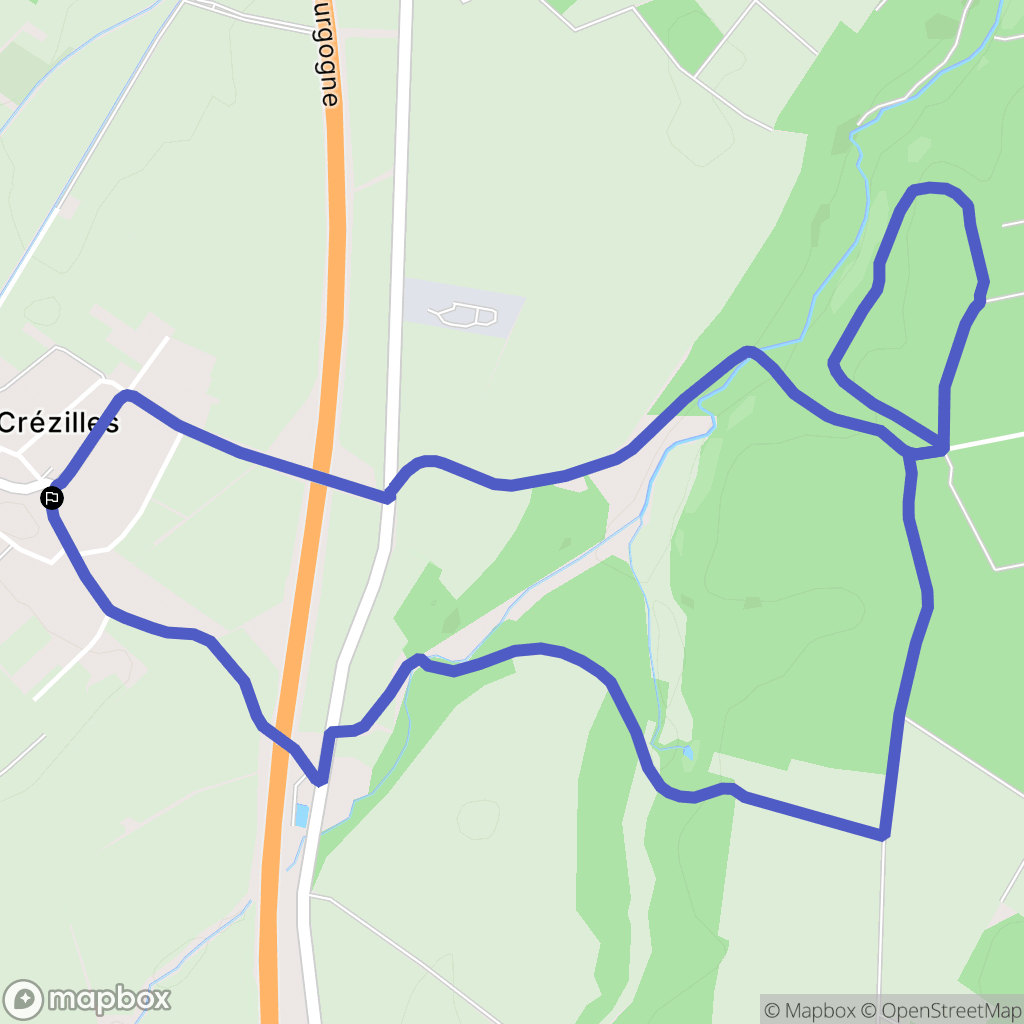Crézilles : carte du parcours de randonnée - France