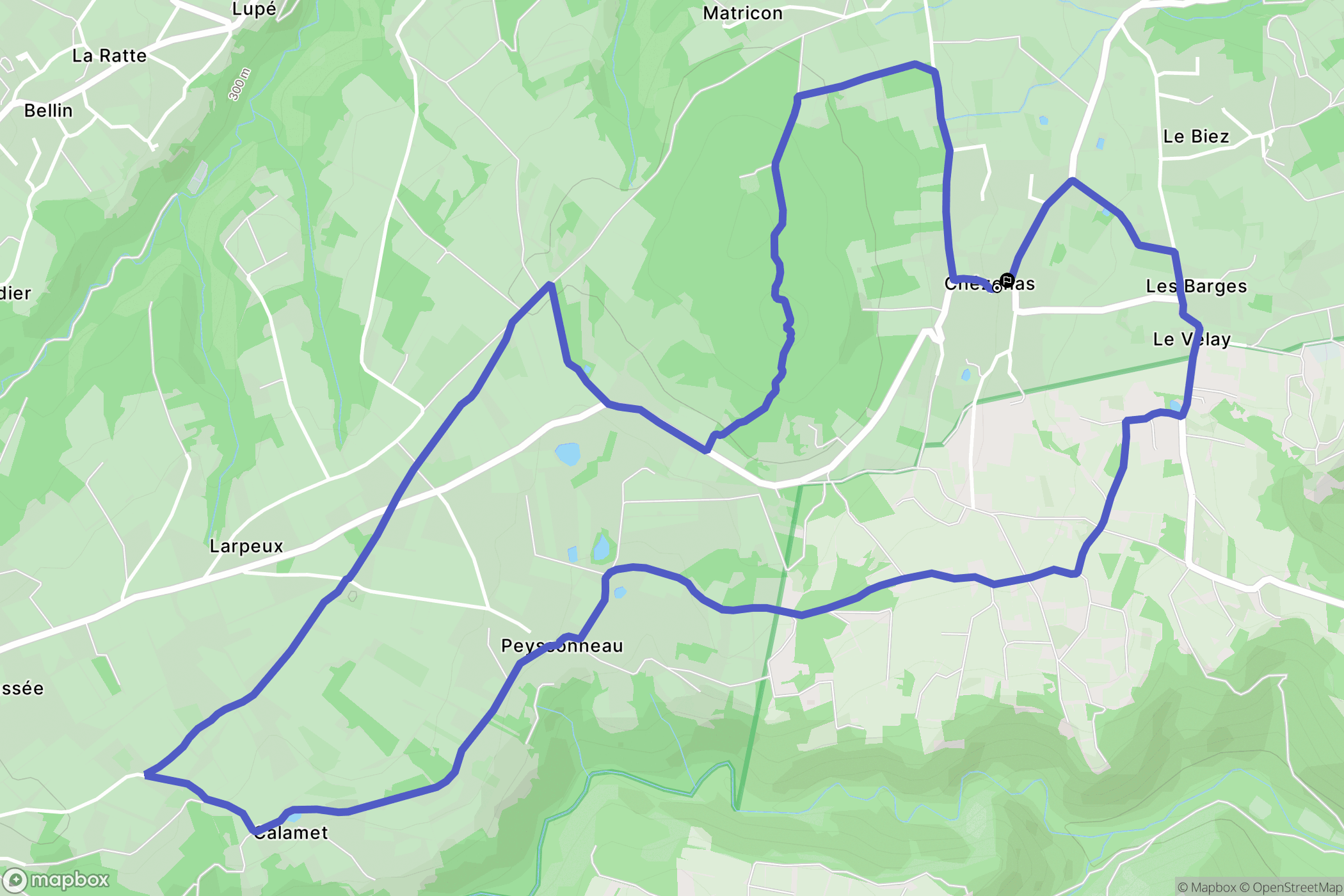 Saint-Pierre-de-Bœuf : carte du parcours de randonnée - France