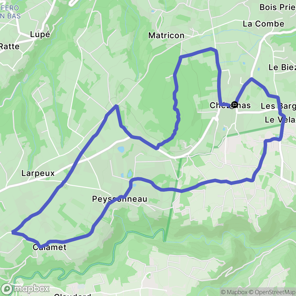 Saint-Pierre-de-Bœuf : carte du parcours de randonnée - France