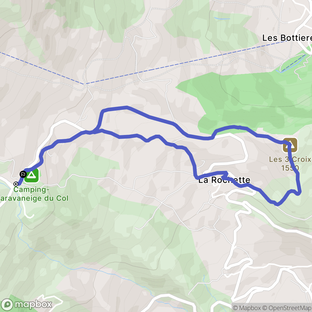 Fontcouverte-la-Toussuire : carte du parcours de randonnée - France