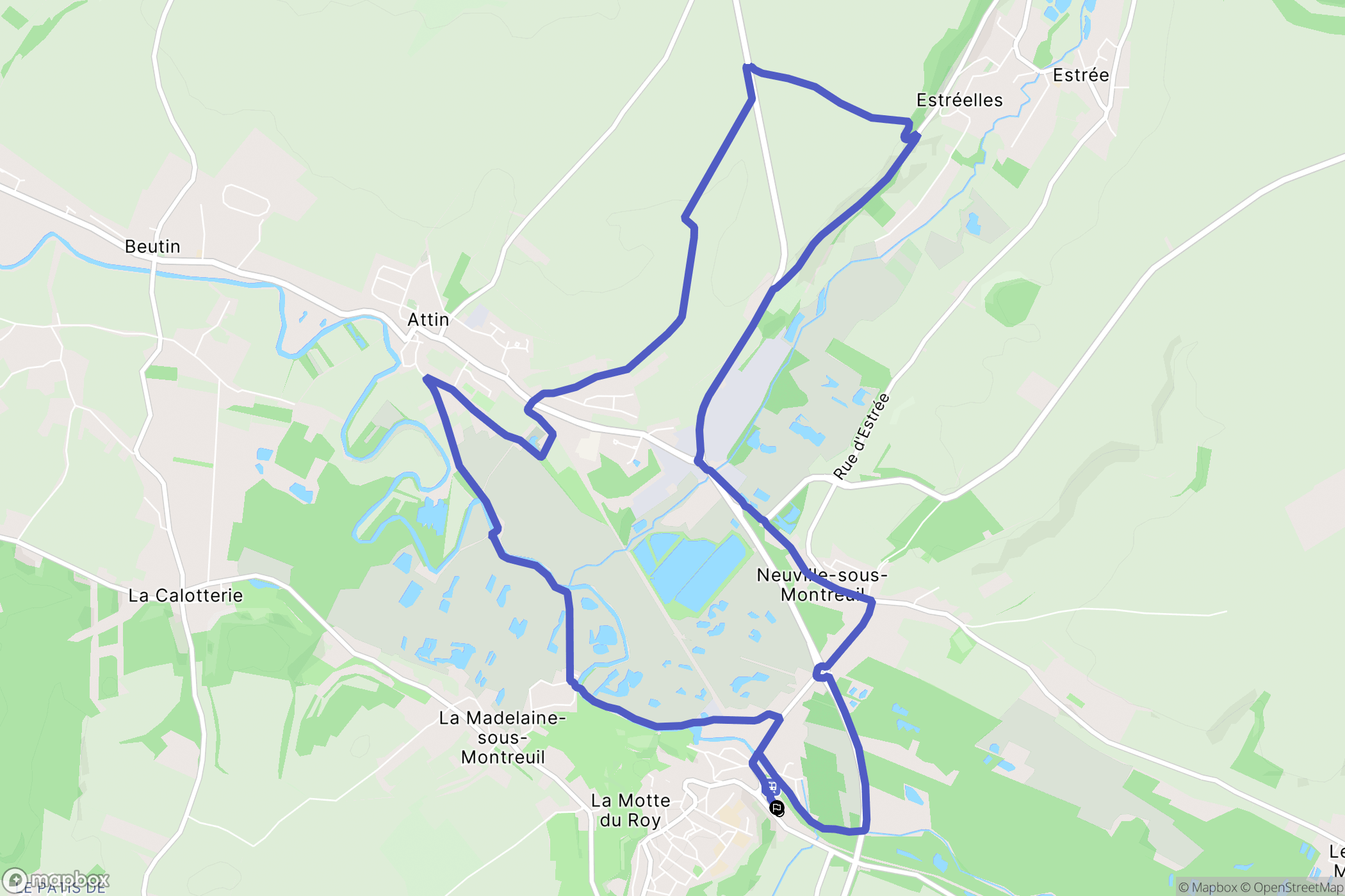 Montreuil-sur-Mer : carte du parcours de randonnée - France
