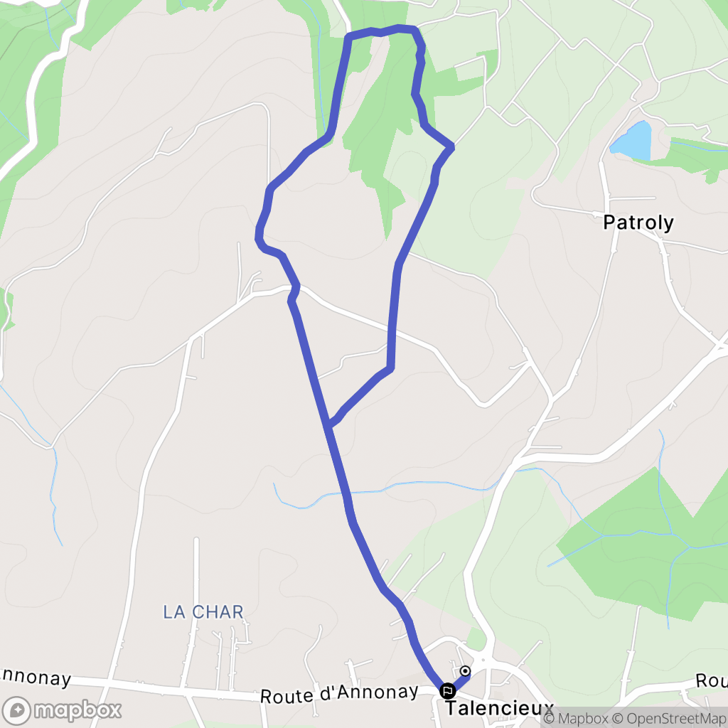 Talencieux : carte du parcours de randonnée - France