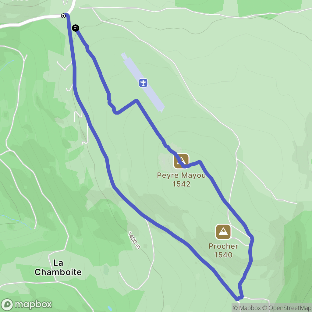 Saint-Pierre-la-Bourlhonne : carte du parcours de randonnée - France