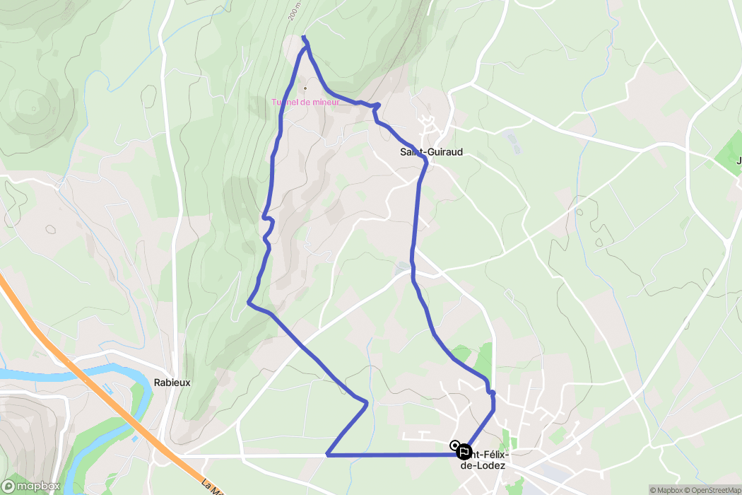 Saint-Félix-de-Lodez : carte du parcours de randonnée - France
