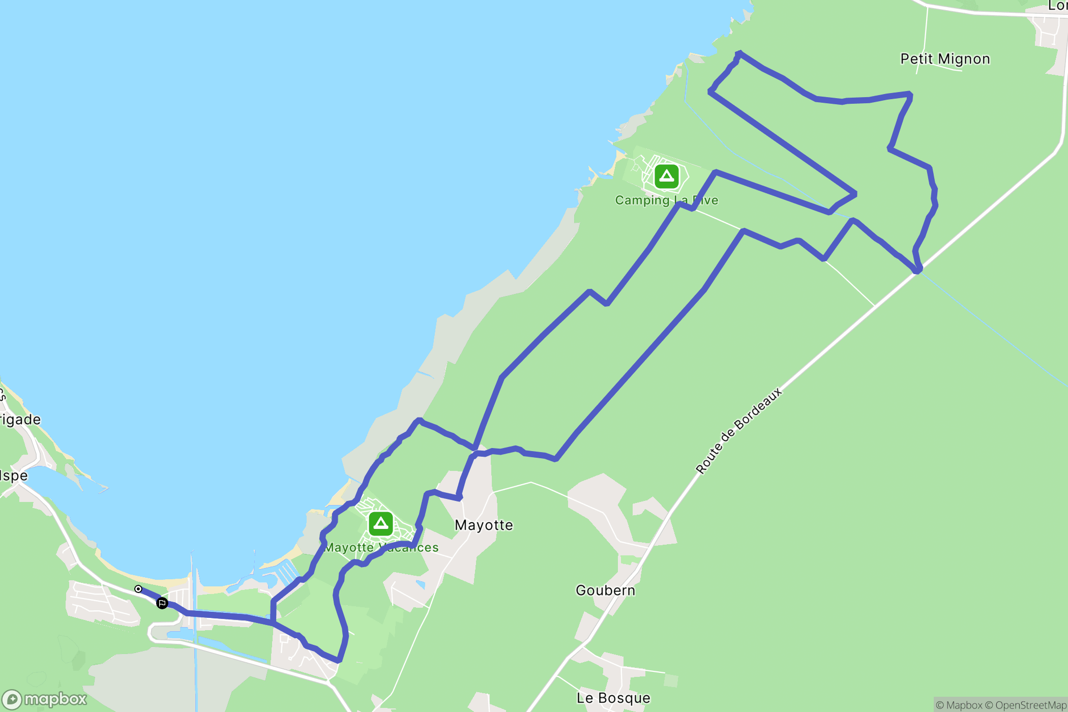 Biscarrosse : carte du parcours de randonnée - France