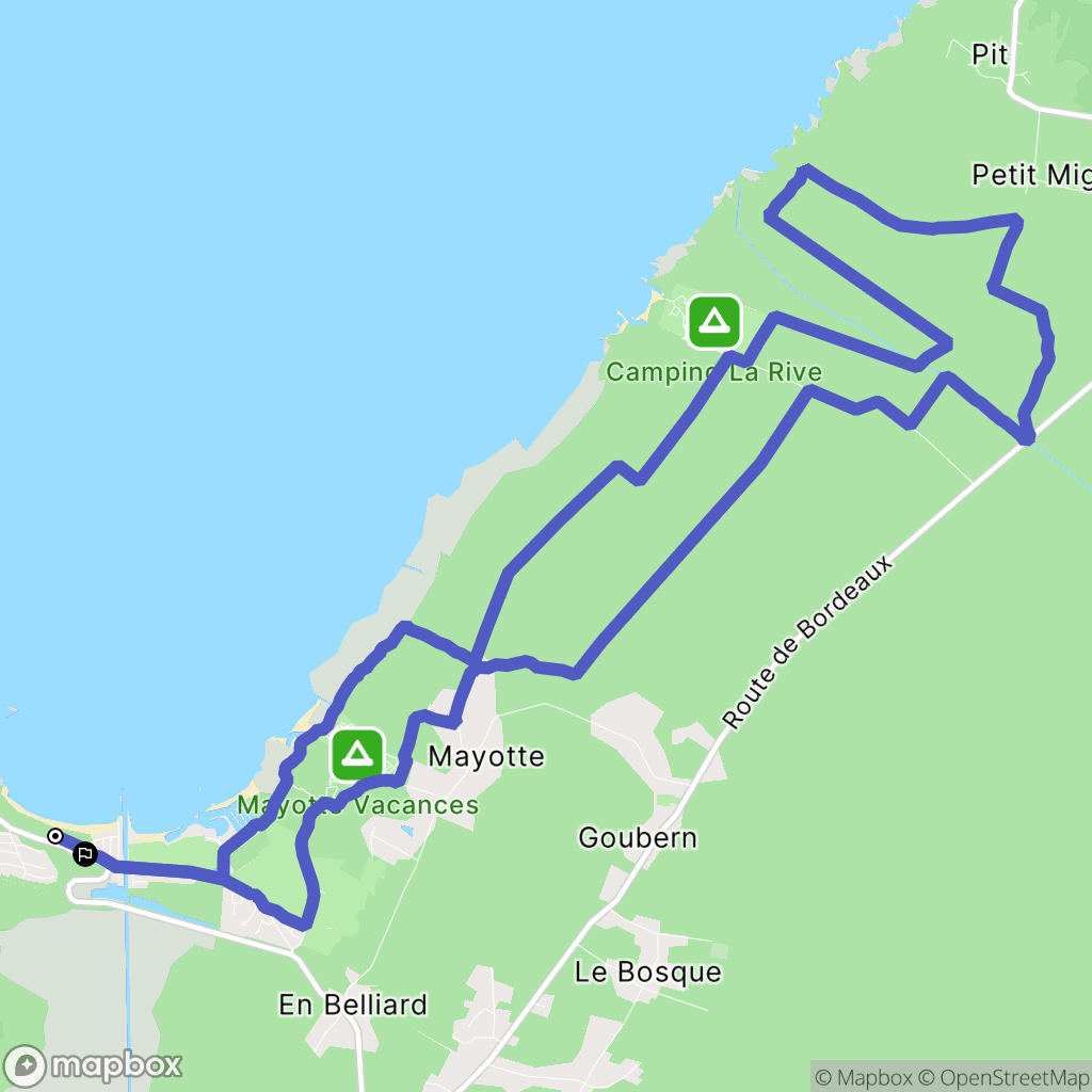 Biscarrosse : carte du parcours de randonnée - France