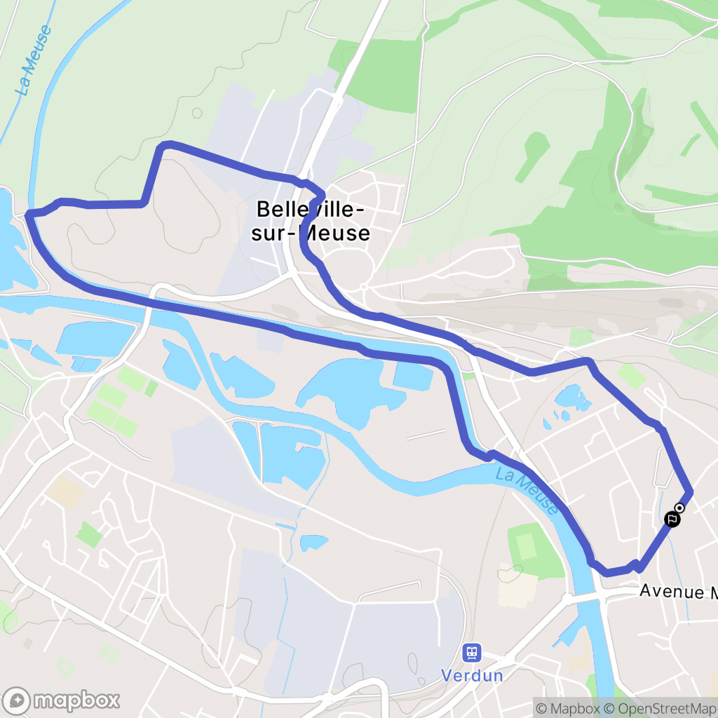 Belleville-sur-Meuse : carte du parcours de randonnée - France