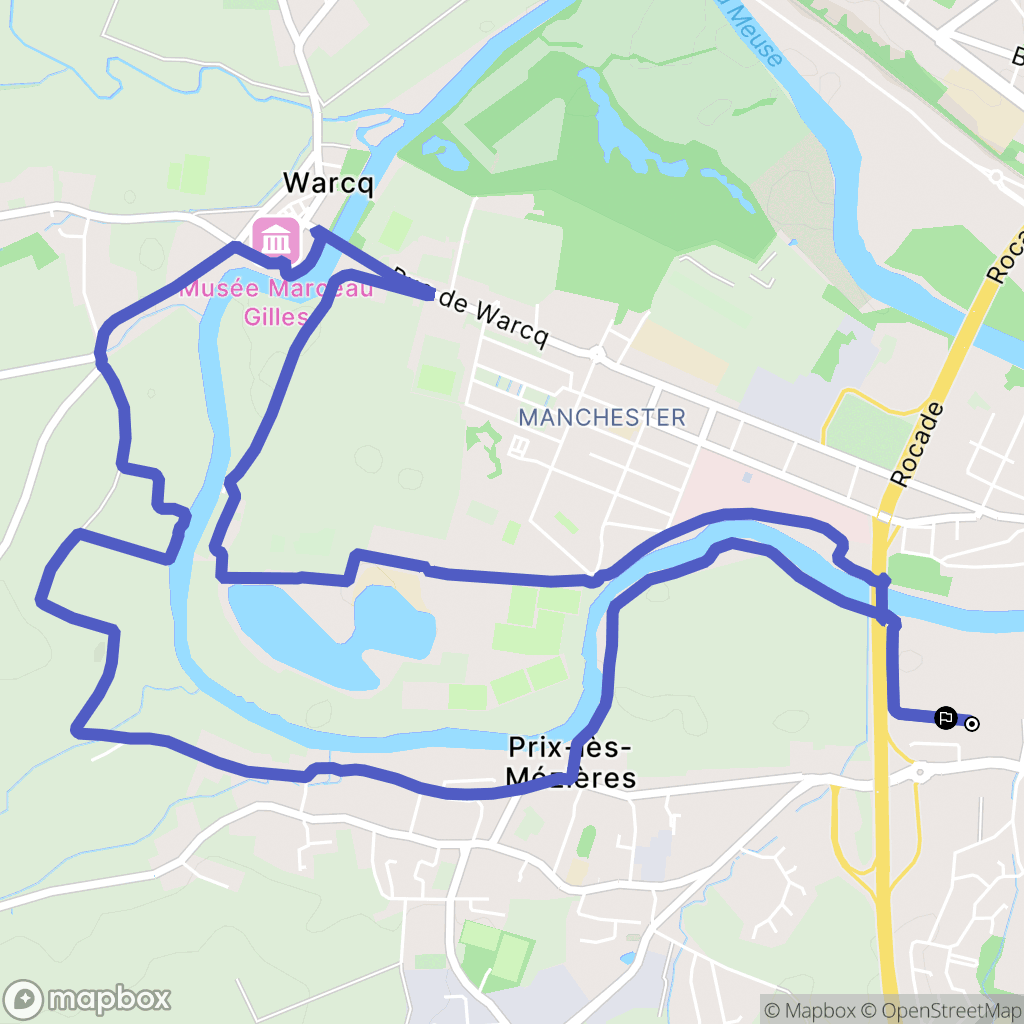 Charleville-Mézières : carte du parcours de randonnée - France