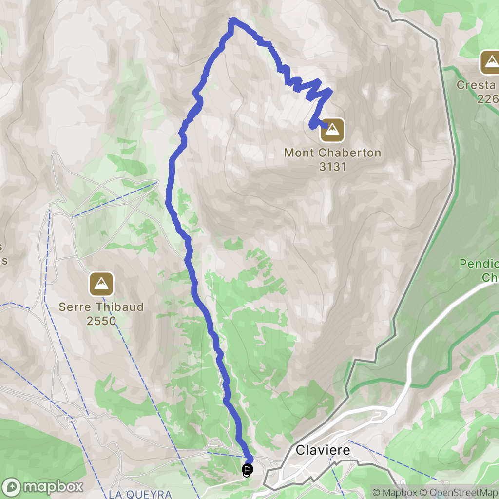 Montgenèvre : carte du parcours de randonnée - France