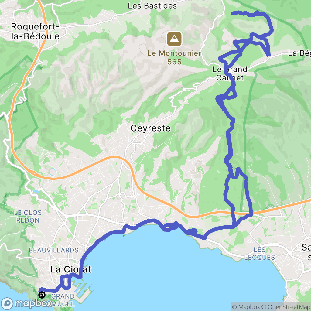 La Ciotat : carte du parcours de randonnée - France