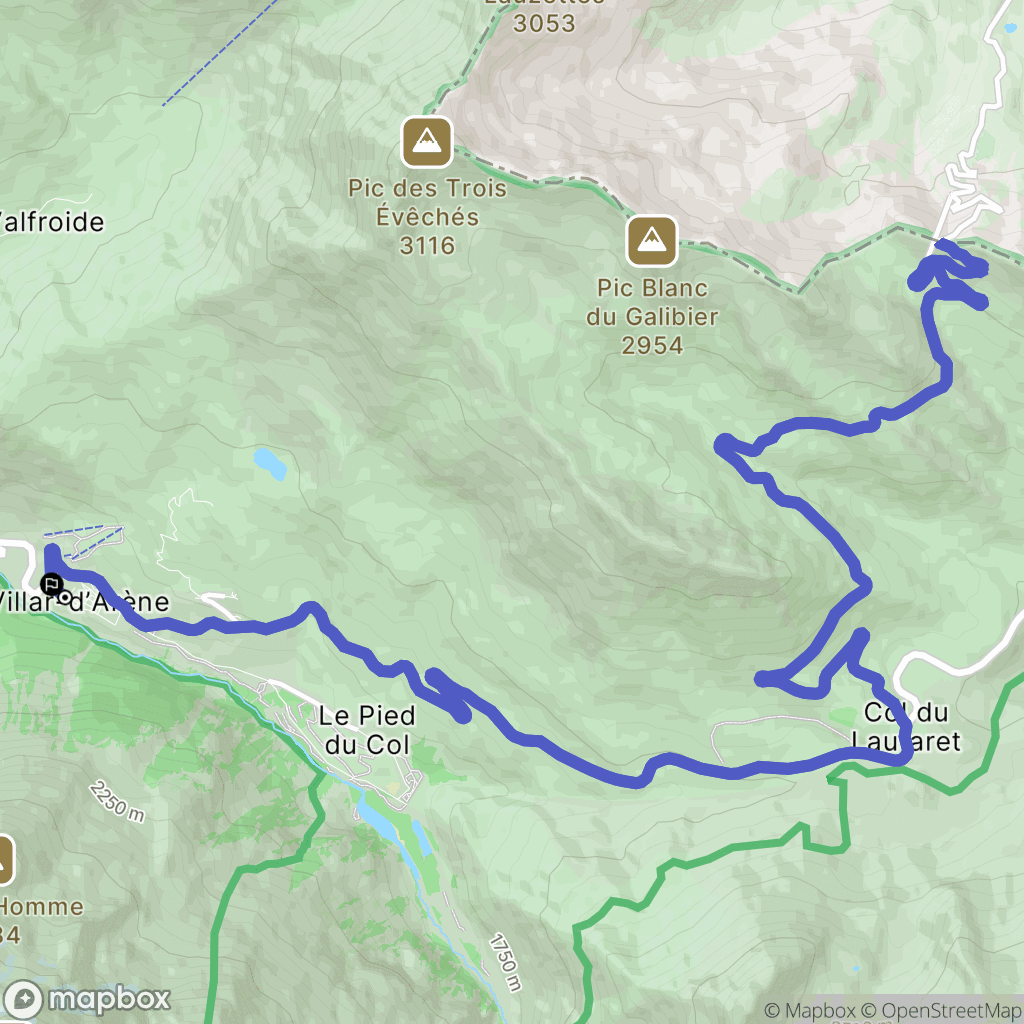 Villar-d'Arène : carte du parcours de randonnée - France