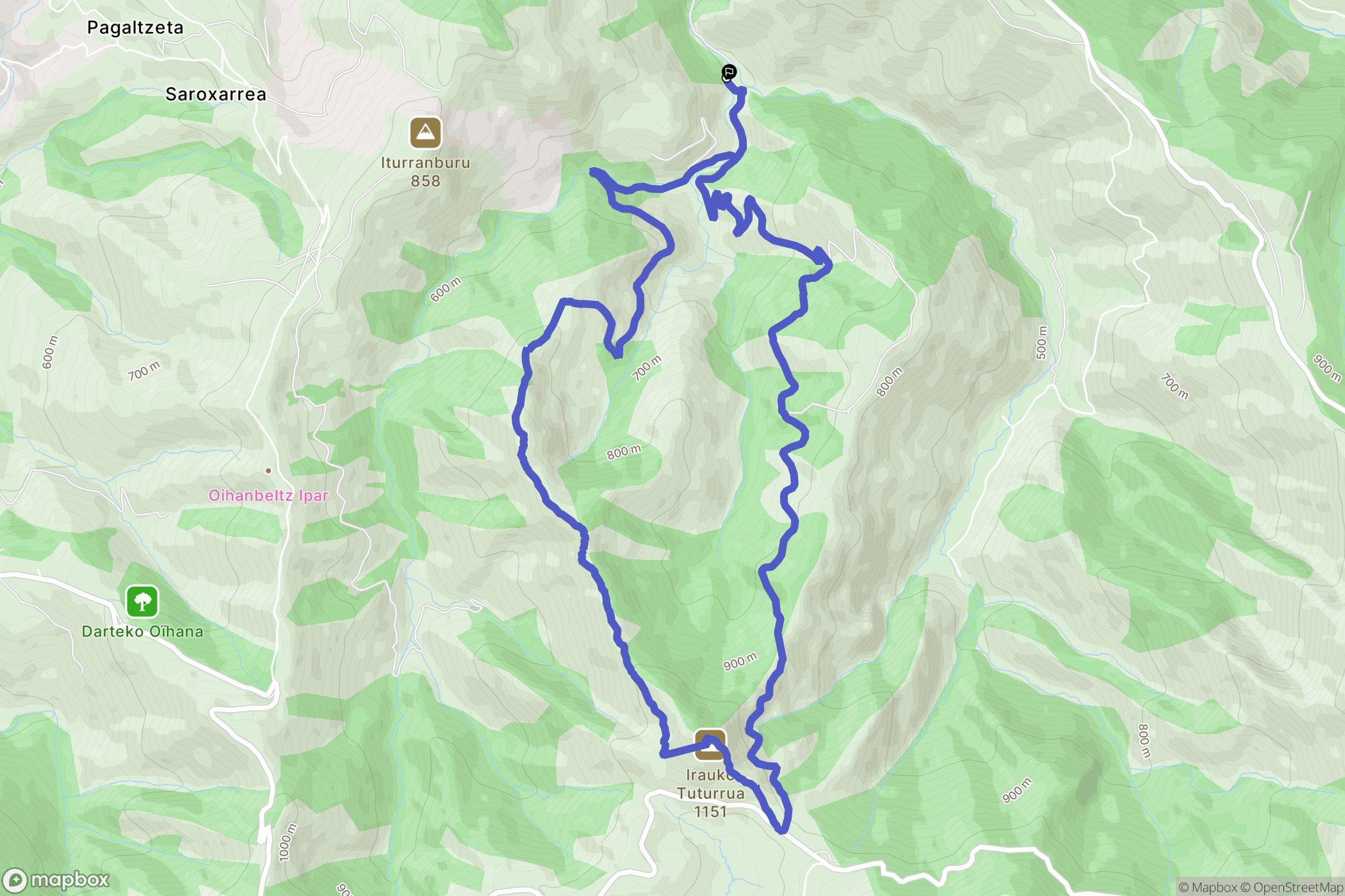 Lecumberry : carte du parcours de randonnée - France