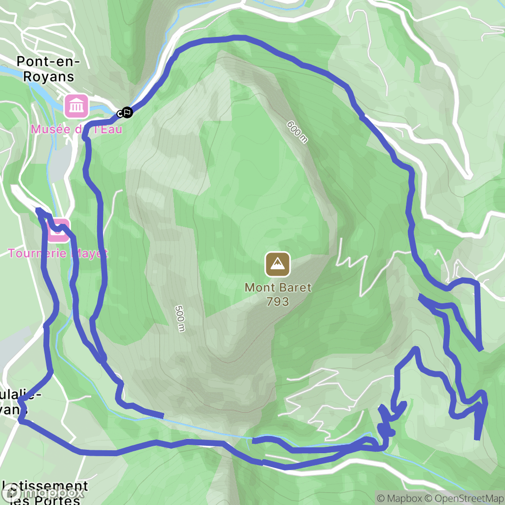 Pont-en-Royans : carte du parcours de randonnée - France