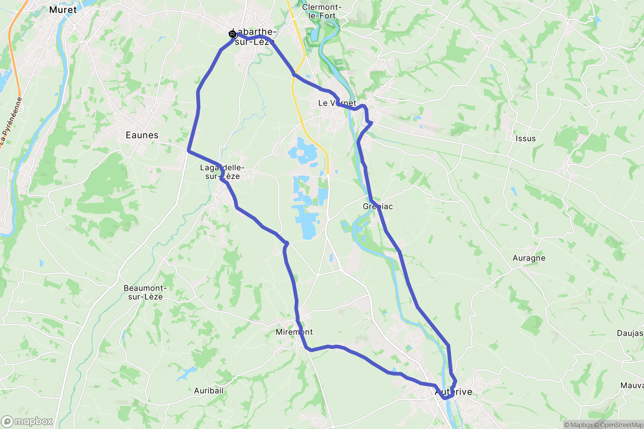 Labarthe-sur-Lèze : carte du parcours de randonnée - France
