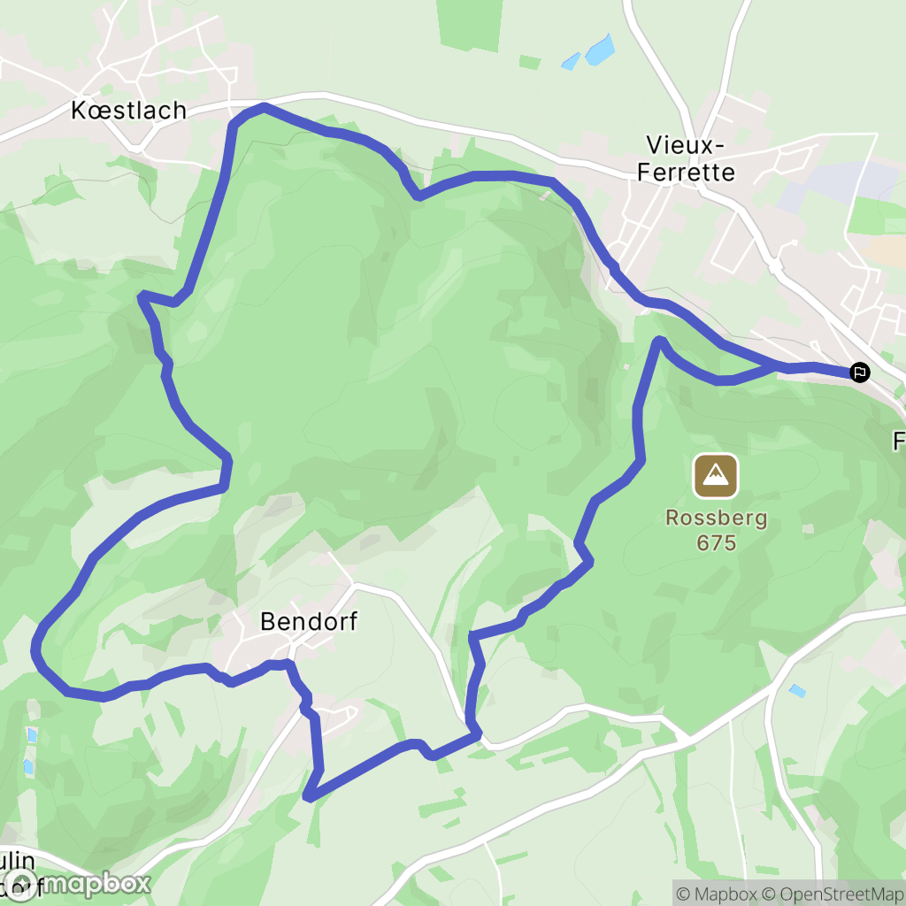 Ferrette : carte du parcours de randonnée - France