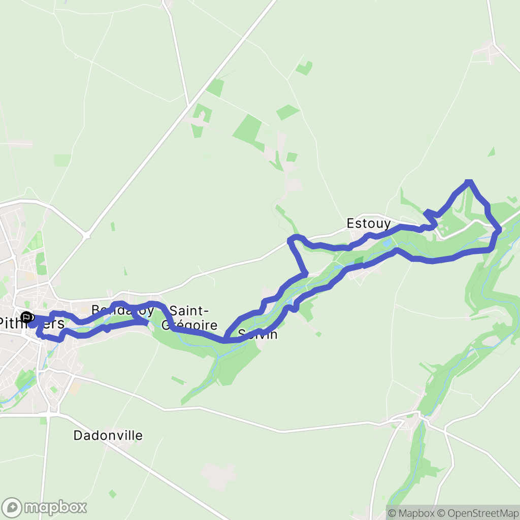 Pithiviers : carte du parcours de randonnée - France